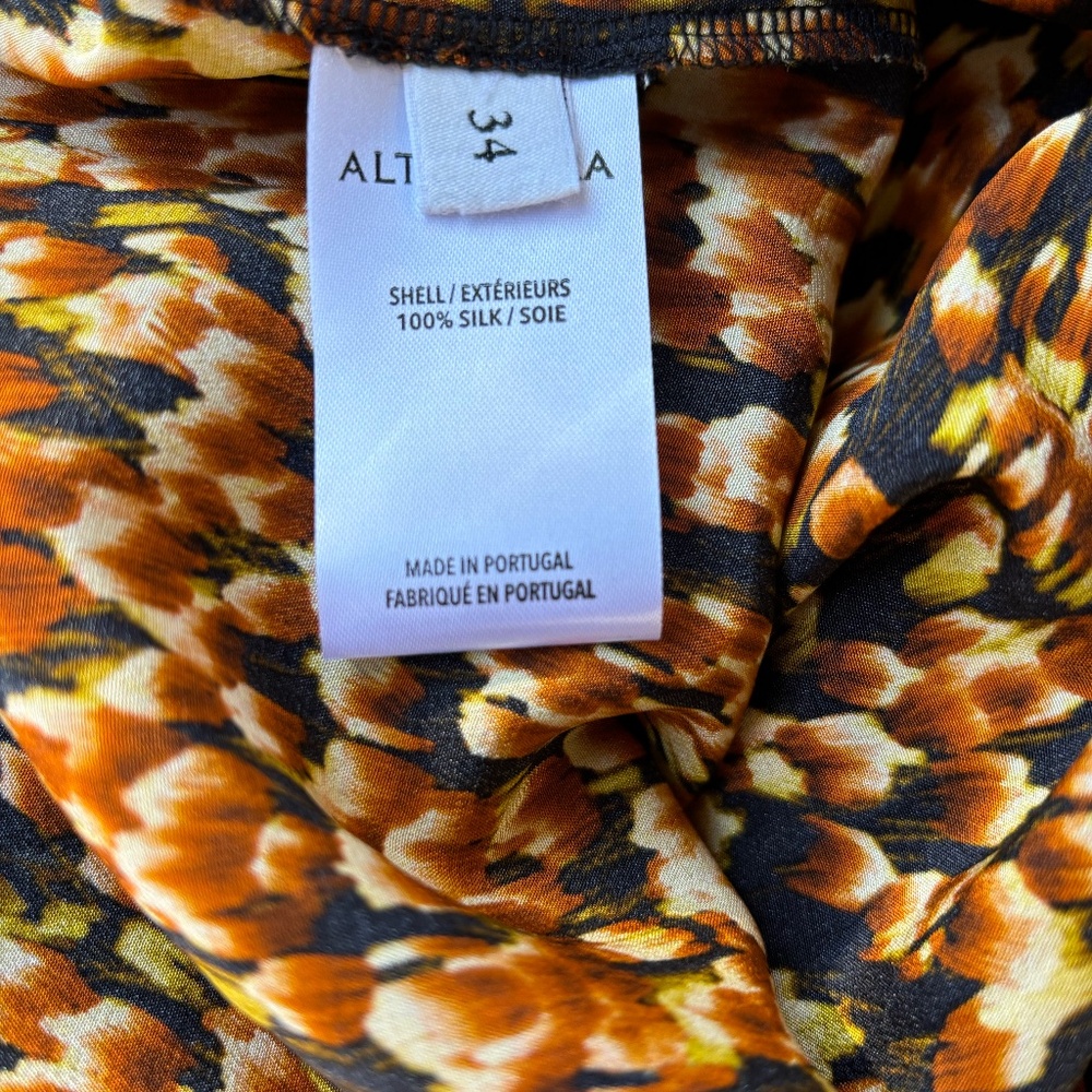 ALTUZARRA Chika Feather Print Silk Shirt - Picture 4 of 10